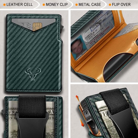 Men Wallet Gift Boxed,Slim Front Pocket Wallet Money Clip - Picture 4 of 9